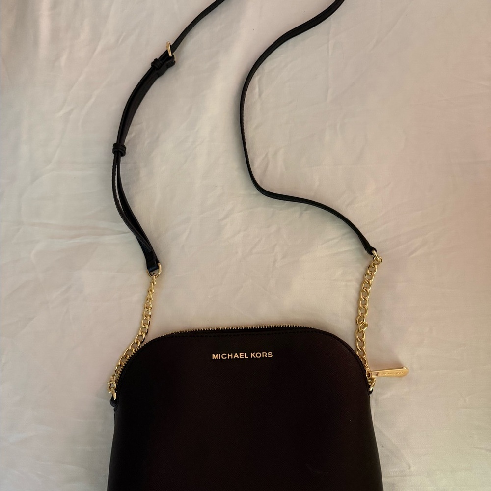 Michael Kors Black Crossbody with Gold Hardware
